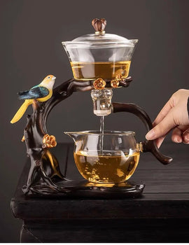 Glass automatic tea brewing new tea set home light luxury high-end tea teapot
