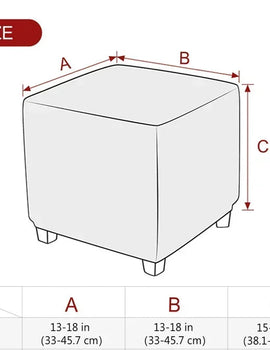 1PC Stretch Square Ottoman Stool Covers Super Soft Velvet stool Cover Elastic All-inclusive Footrest Slipcovers for Living Room
