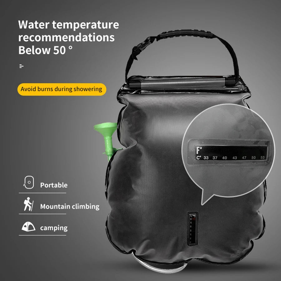 20L Solar Heated Portable Camping Shower Bag