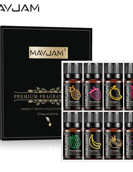 8pcs Gift Set Fruit Fragrance Oils 10ML Humidifier Aromatherapy Diffusers Strawberry Coconut Mango Grape Banana Pineapple Oils
