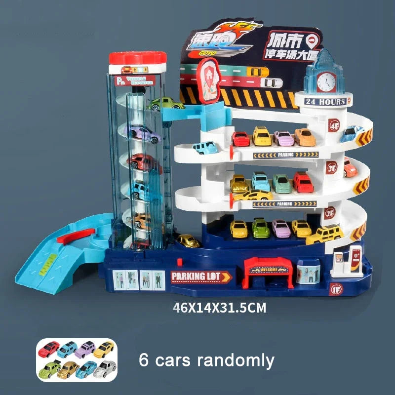 Electric Rail Car Dinosaur Building Parking Lot Adventure Racing Rail Car Toys Brain Mechanical Interactive Rail Cars