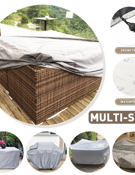 Small Sizes Waterproof Outdoor Garden Furniture Covers Rain Snow Chair Cover for Sofa Table Chair Patio Dust Proof Gray Black S