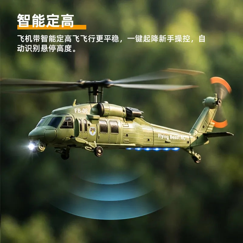 FB06 Black Hawk Remote Control Helicopter 4 Channel Optical Flow Positioning Simulation Model