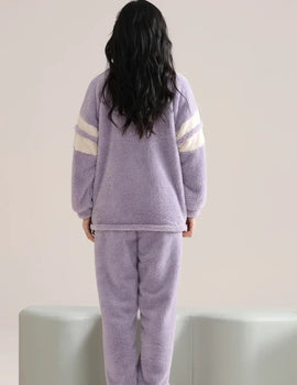 Women’s Winter Flannel Pajama Set – Thick, Soft Coral Fleece with Zipper & Oversized Fit