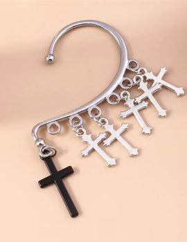 1Pc Fashion Punk Cross Clip Earring for Teens Ear Cuffs Zinc Alloy Cool Jewelry Vintage Retro Metal Earrings