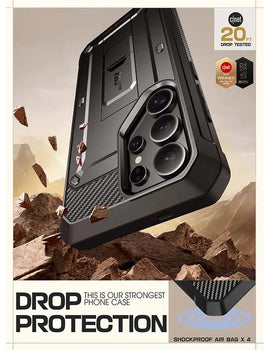 For Samsung Galaxy S25 Ultra Case UB Pro Full-Body Dual Layer Rugged Belt-Clip Phone Case with Built-in Screen Protector