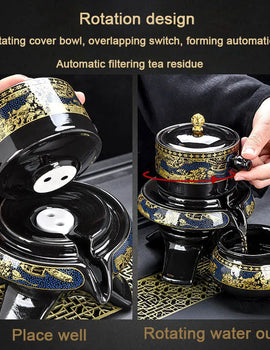 8 Pcs Household Ceramics Tea Pot Set Chinese Classical Ceramic Bone Teaset Gaiwan Porcelain Kung Fu Teapot Set For Gift