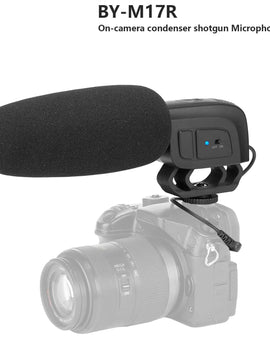 BY-M17R Condenser On-camera Shotgun Microphone for DSLR Camcorder Streaming Audio Recorders Video Shooting Vlogging Podcast