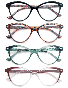 Lady Cat Eye Reading Glasses Women Spring Hinge Lightweight Presbyopia Readers Eyeglasses with Diopter +0.5 to +4.0