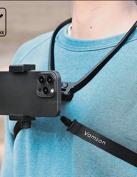 Anti-shake Neck Hold Mount for iPhone 14 13 Xiaomi Huawei Samsung Cellphone Smartphone Running Cycling Record Vlog Video
