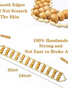 Wood Therapy Massage Tools,Wood Back Massager Roller Rope - for Body Shaping,Pain Relief,Wooden Therapy Lymphatic Tool