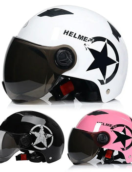 Cyclist Helmet Bicycle Helmet Anti-UV Helmet Electric Motor Car Scooter Bike Open Face Half Helmet for Men Women