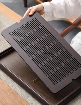 Home And Kitchen Wooden Tray Rectangle Bamboo Tea Tray For Chaban Tea Table Coffee And Tea Tools Decorative Tray