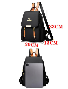 Zipper Oxford Fashion Women's Backpack Versatile Commuting Large Capacity Soft Female Back Pack