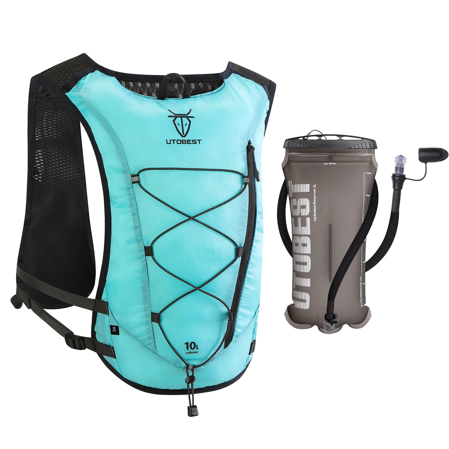 Trail Running Backpack 10L Ultra Lightweight Hydration Vest with 2L Water Bladder for Outdoor Hiking Cycling Marathon