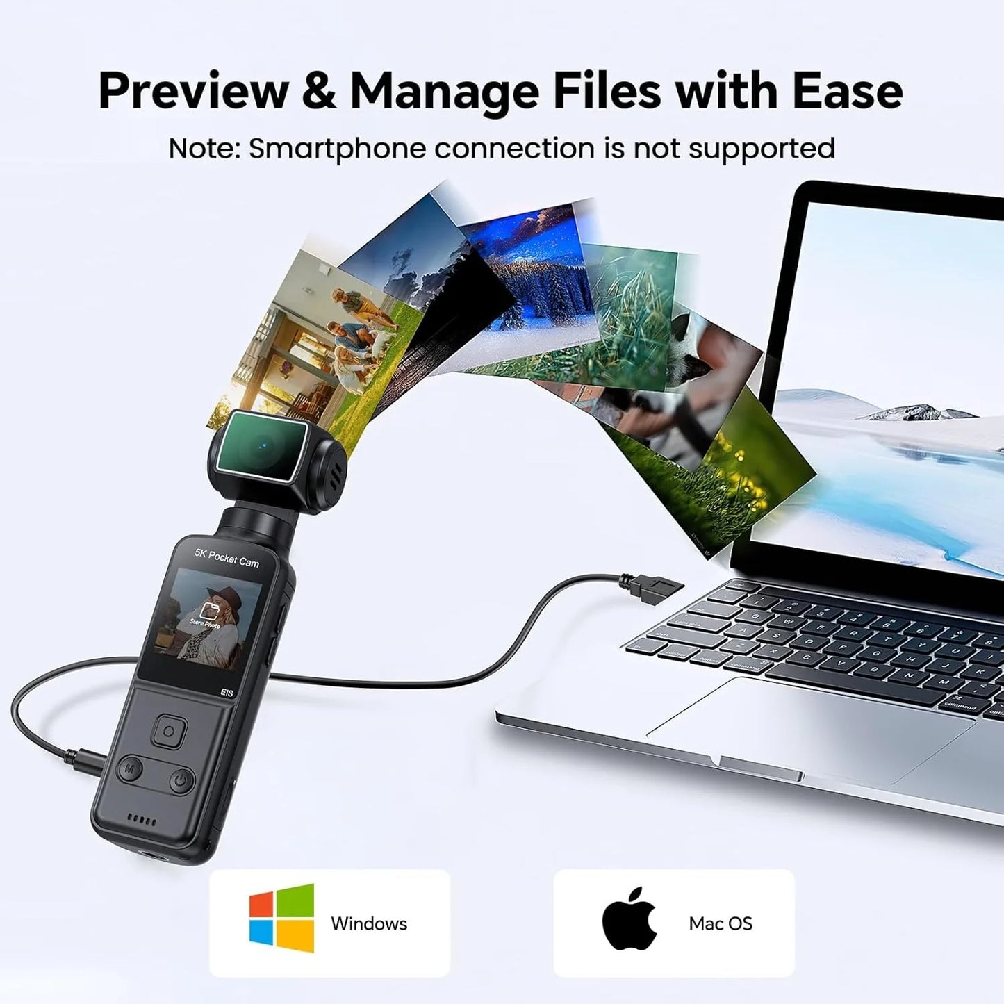 5K Rotatable Lens Body Camera 270 Degree Portable Sports Vlog Camera External Mic Support EIS Stabilization Wearable Recording Device