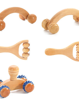 Wooden Massage Roller Therapy Body Massager Foot Face Shoulder Neck Hand Push Roller Massager Body Soothing Massage Tool
