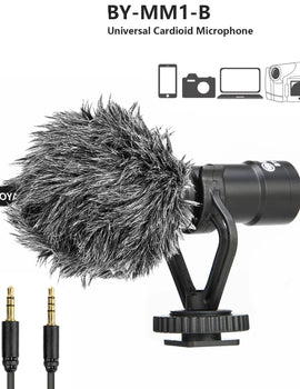 BY-MM1-B On-camera Shotgun Microphone for iPhone Android Smartphone DSLR Cameras PC Laptop Youtube Recording Streaming Vlog