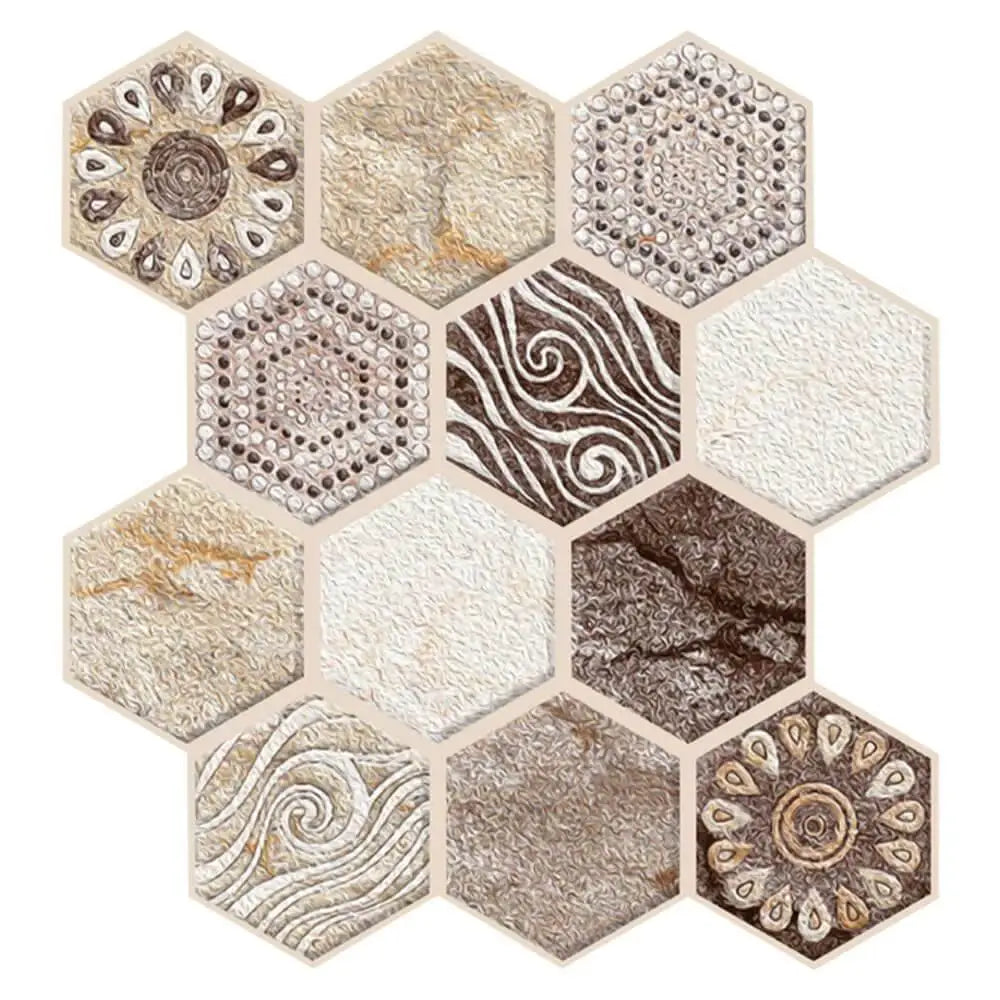 3D Wall Sticker Self-adhesive Boho Wall Panel Peel and Stick Tile Backsplash for Kitchen Bathroom Living Room Waterproof