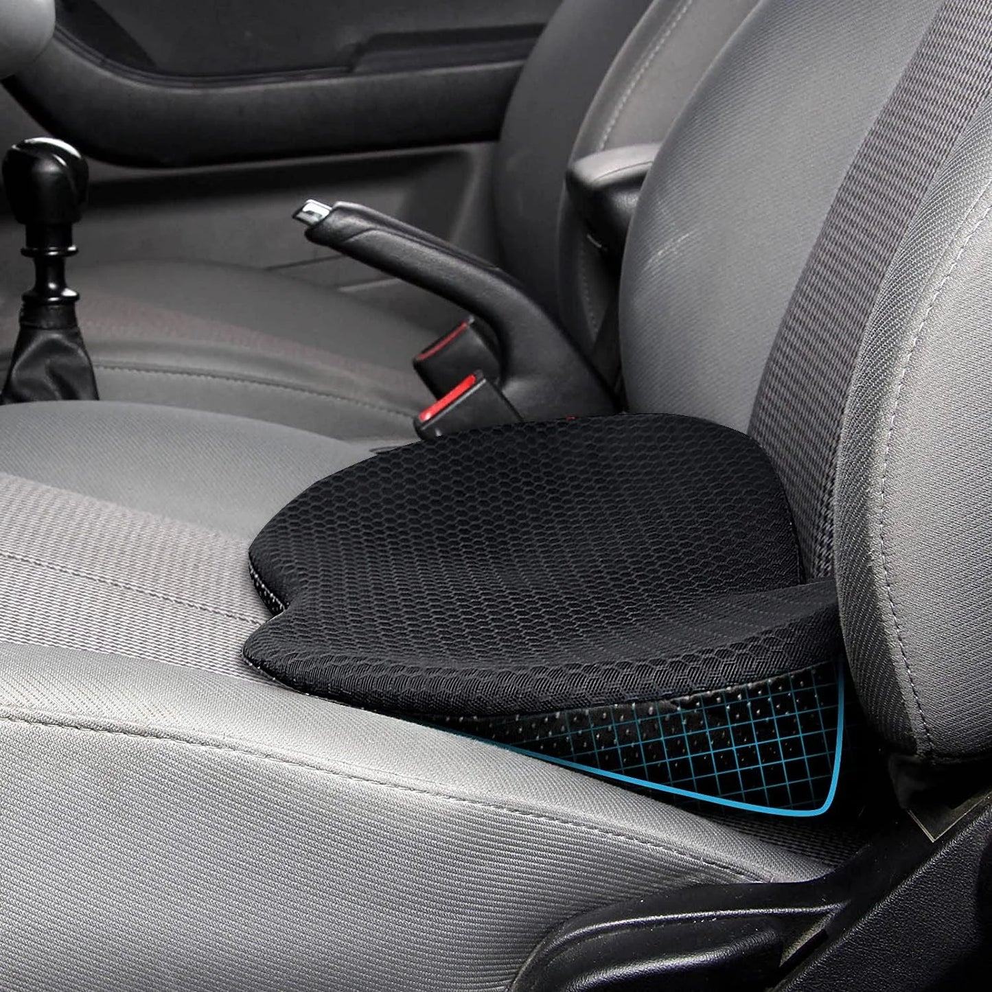 2 In 1 Memory Foam Car Seat Cushion and Lumbar Support Pillow