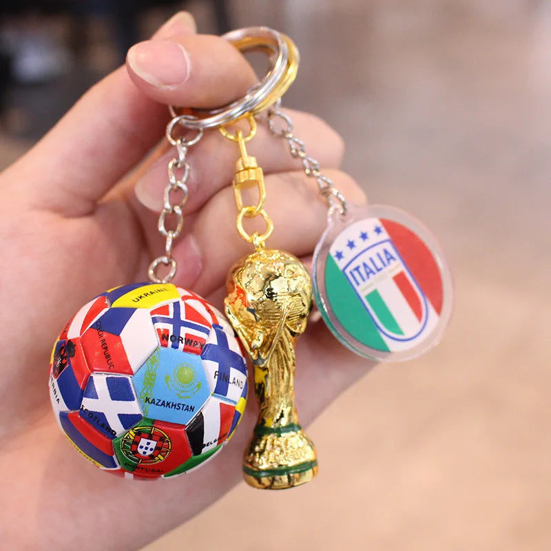 2026 Football Trophy Car Keychain Soccer Fan Bag Charm Souvenir