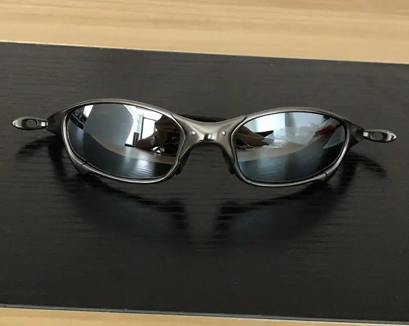 Polarized UV400 Cycling Sunglasses – Black Metal Frame Fishing Riding Bicycle Eyewear