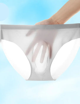 3-Pack Men’s Ice Silk Breathable Transparent Briefs – Thin & Lightweight