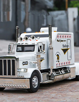 1/24 Alloy Trailer Truck Head Car Model Diecast Metal Container Truck Engineering Transport Vehicles Car Model Toy Gift