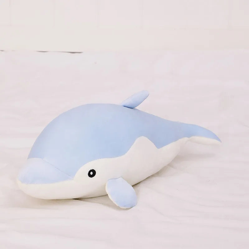 Kawaii Dolphin Plush Toy Soft Stuffed Doll for Kids Birthday Gift Large Cuddly Pillow Cute Plushie for Girls Super Soft Short