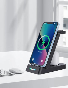 Wireless Life, one touch charge, triple charge, one machine done, three-in-one multi-functional wireless charger