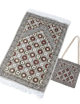 Prayer Rug Islamic Muslim Prayer-Rug with Elegant Design Bags Soft Carpet for Ramadan Islamic Muslim Gift for Family Friends