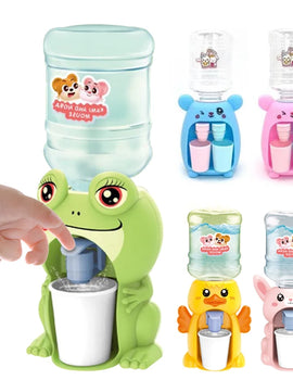 Mini Dual Water Dispenser Toy Cute Water Juice Milk Drinking Fountain Simulation Kitchen Toys for Boys Girls Gift