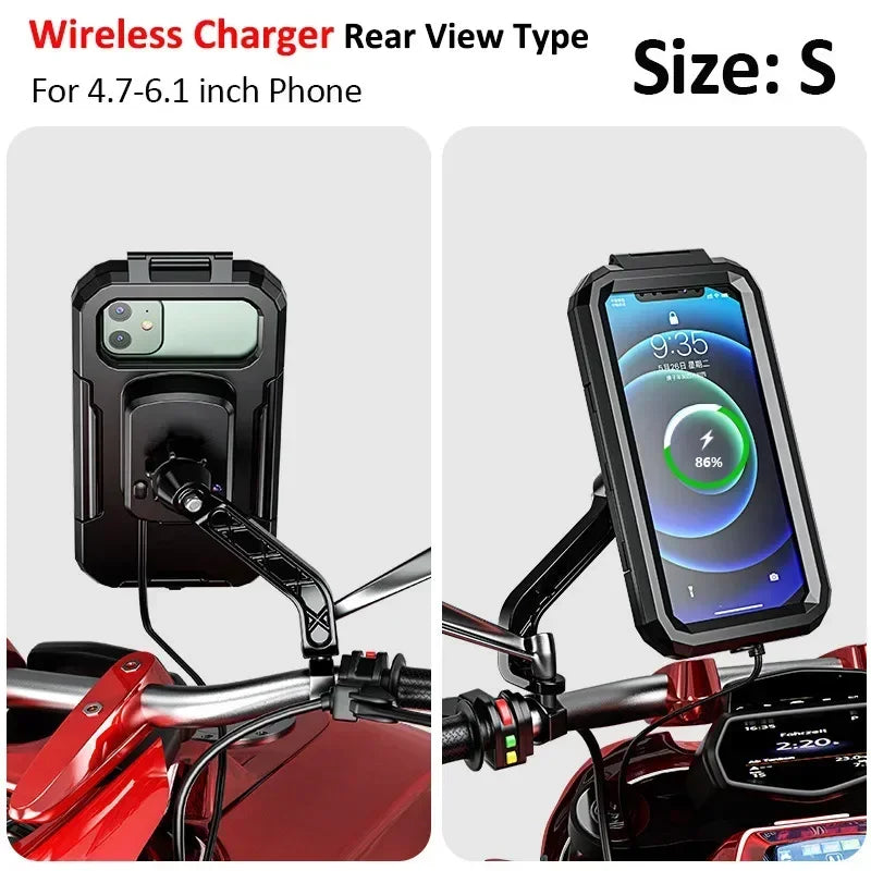Motorcycle Wireless Charger Holder QC 3.0 Fast Charging Motorbike Phone Waterproof Cellphone Bicycle Stand For iPhone Samsung
