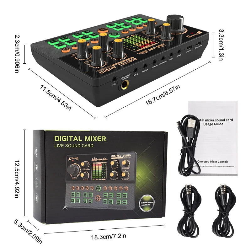 Gaming Audio Mixer With Bluetooth Audio Interface And Voice Changer