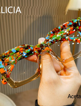 Luxury Acetate Spectacle Frame Fashion Retro Square Eyeglasses Optical Prescription Frames