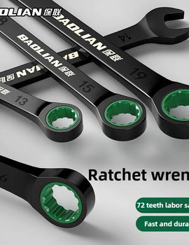 Dual Directional Fast Plum Blossom Ratchet Wrench, Industrial Grade Automatic Small Opening Dual-use Wrench Tool