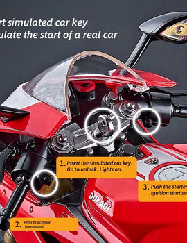 1:9 1199 Panigale H2R Ninja With Spray Alloy Motorcycle Model Toy Vehicle Collection Sound and Light Off Road Autocycle Toys Car