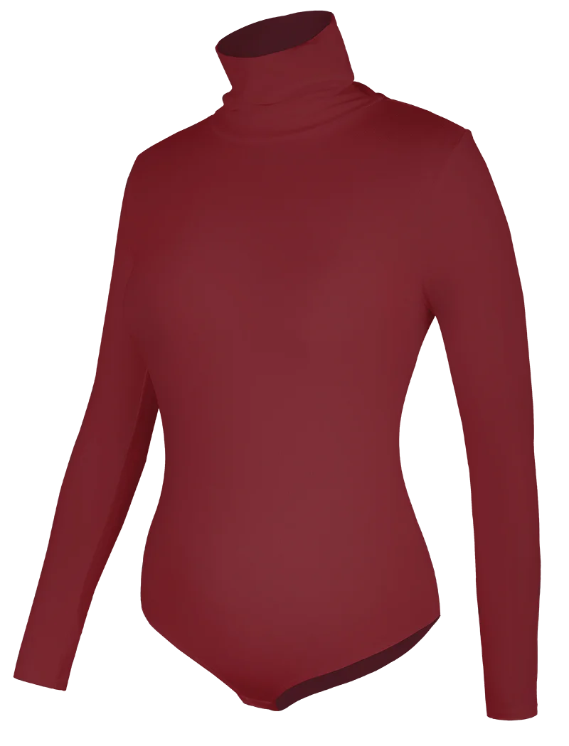 Women Long Sleeve High Collar Bodysuit – Tummy Control Shapewear