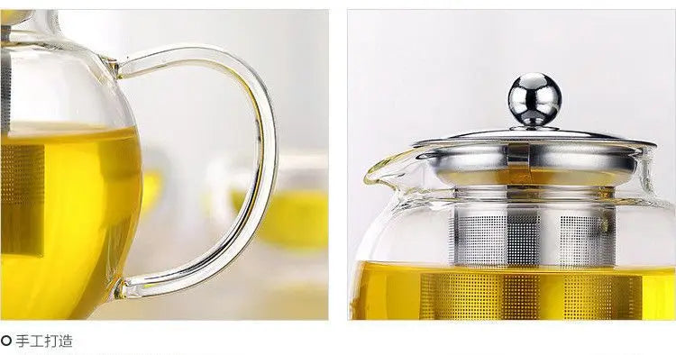 High Quality Heat Resistant Glass Tea Pot with Infuser 900ml Flower Tea Coffee Teapot