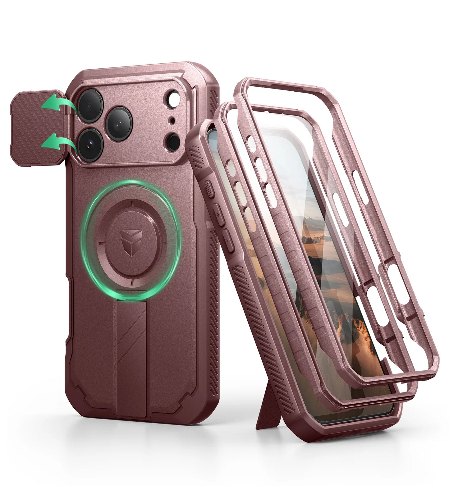 For iphone 17 Series case with Camera Cover & Adjustable Kickstand Compatible With MagSafe Shockproof Magnetic Protective Cover