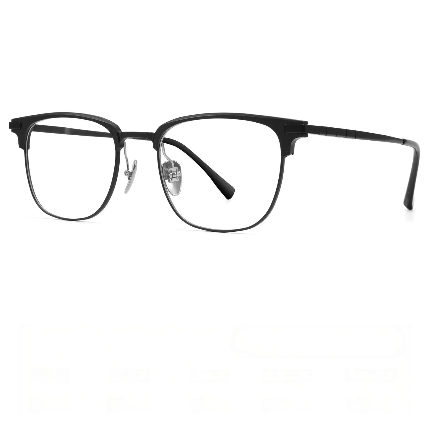 Mens Retro Oval Lightweight Pure Titanium Eyeglasses Frames