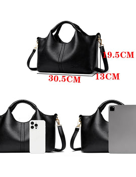 Leather Shoulder Bags For Women Ladies Luxury Handbag Crossbody Bag Zipper Messenger Solid Color Saddle Bag