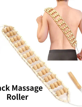 Wood Therapy Massage Tools,Wood Back Massager Roller Rope - for Body Shaping,Pain Relief,Wooden Therapy Lymphatic Tool
