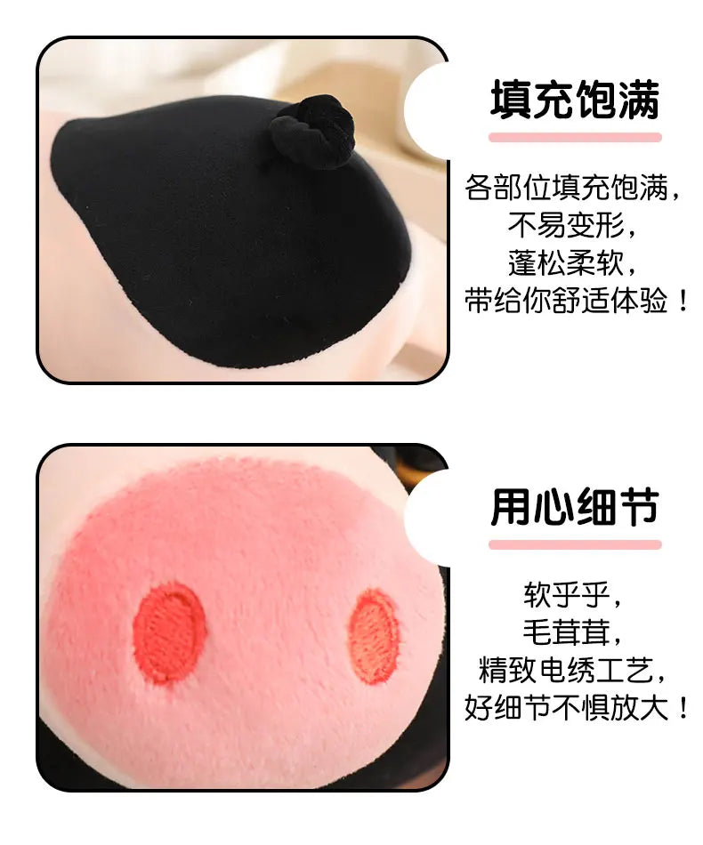 Cute Miniature Pig Plush Stuffed Animal Lying Down Pillow