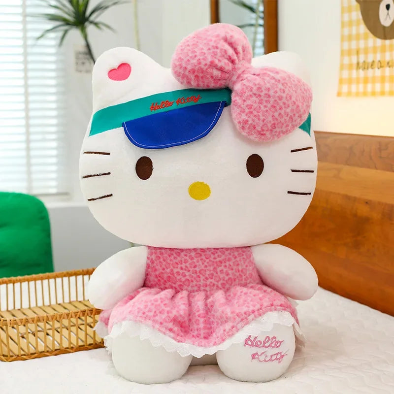 Sanrio 60cm Kawaii Print Hello Kitty Plush Toy Kt Cat Big Stuffed Doll Cartoon Cute Baby Kids Birthday Gift Room Decor