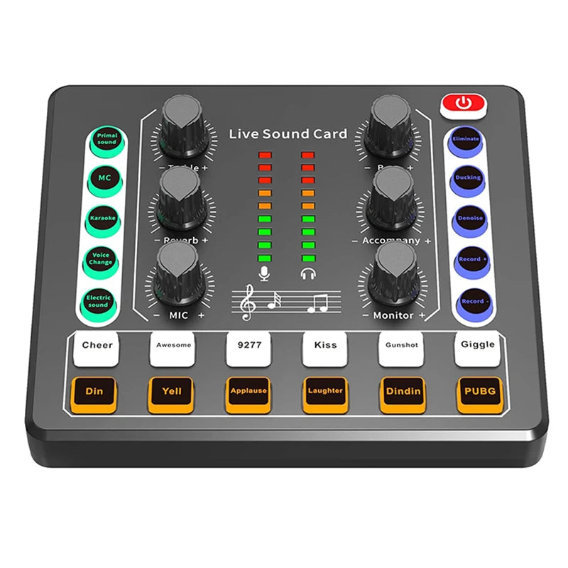 Audio Interface With DJ Mixer Live Sound Card Effects And Voice Changer