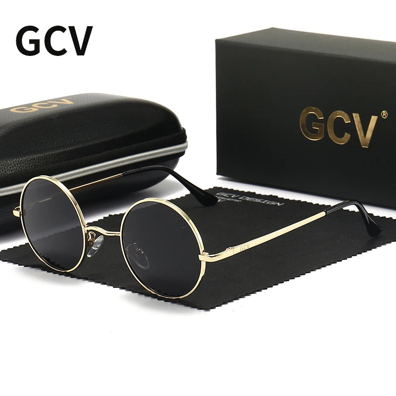Steampunk Round Metal Polarized UV400 Sunglasses Vintage Unisex Fashion Eyewear