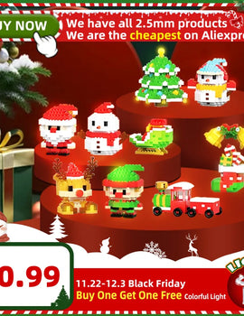 DIY Model Christmas Building Block Santa Claus Snowman Christmas Tree Building Block Toy Christmas Decoration Party Favours