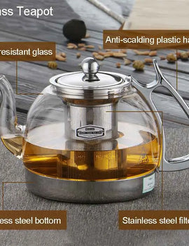 Induction Cooker Heat Resistant Glass Teapot Electromagnetic Furnace Multifunctional Filter Pot Gas Stove Kettle Tea Set