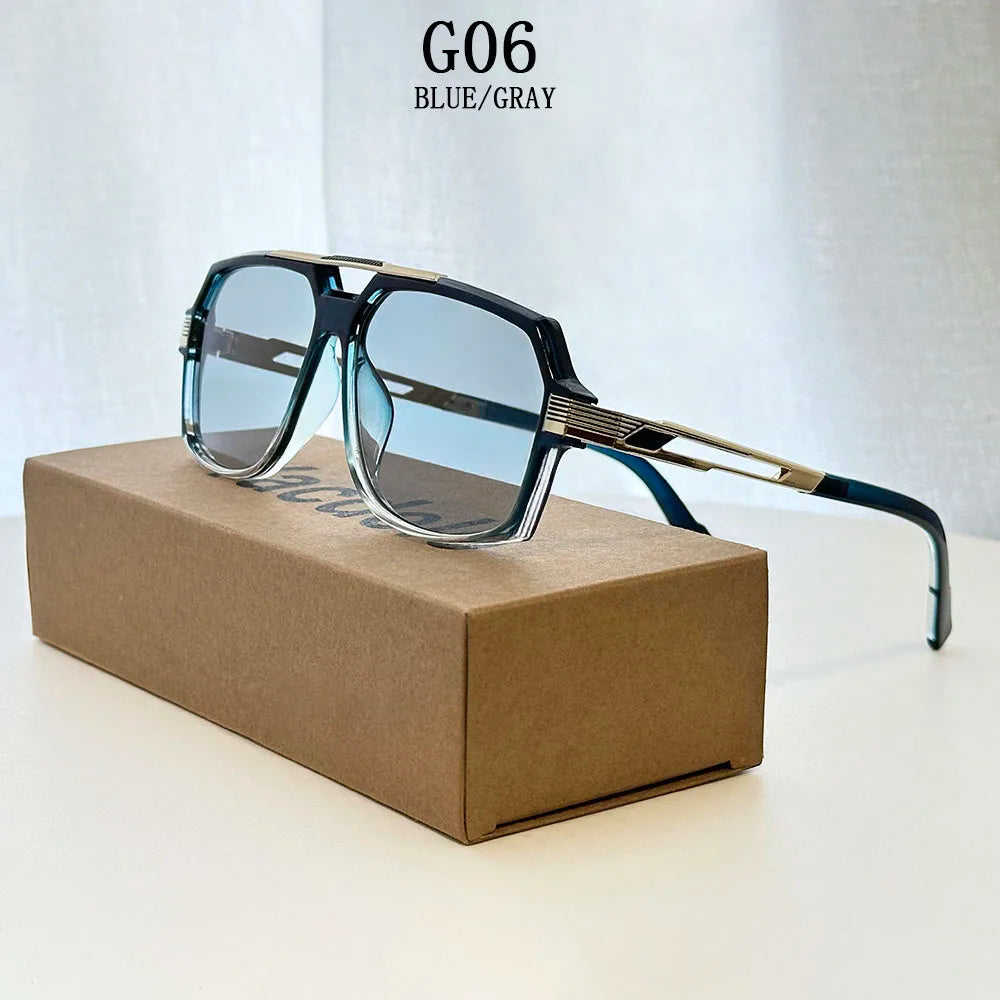 Vintage Square Alloy Frame Sunglasses With UV400 Protection